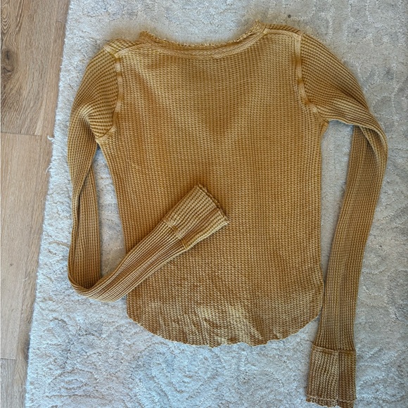 Free People Colt Long Sleeve Waffle Knit Henley - Picture 3 of 6